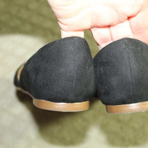 J.CREW Women's 7 Black Suede Zoe D'Orsay Pointed-Toe Flats BH954 - Picture 5 of 7